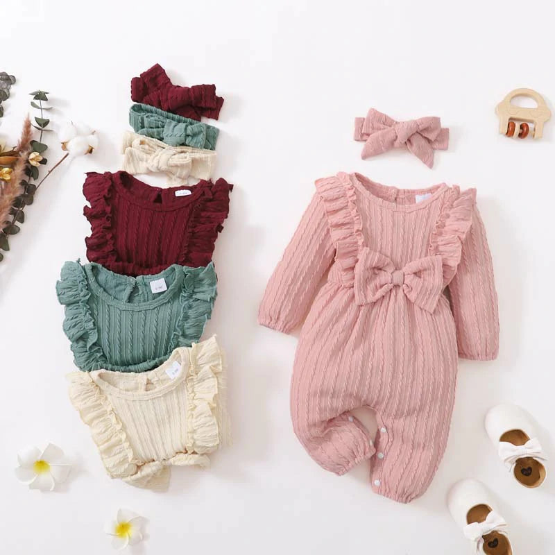 Baby Girl Long Sleeve Ruffle Jumpsuit