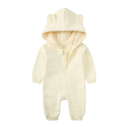 Newborn Bear Ear Hoodie Bodysuit