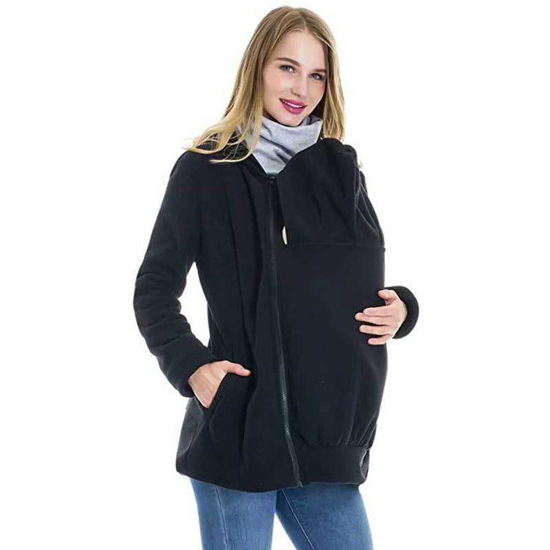 Women's Zip Maternity Baby Carrier Hoodie