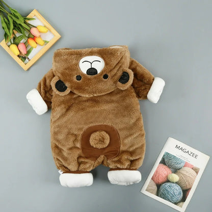 Cute Baby Bear Fleece Warm Bodysuit