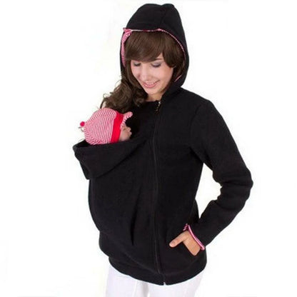 2 in 1 Maternity Polar Fleece Hoodie Baby Carrier