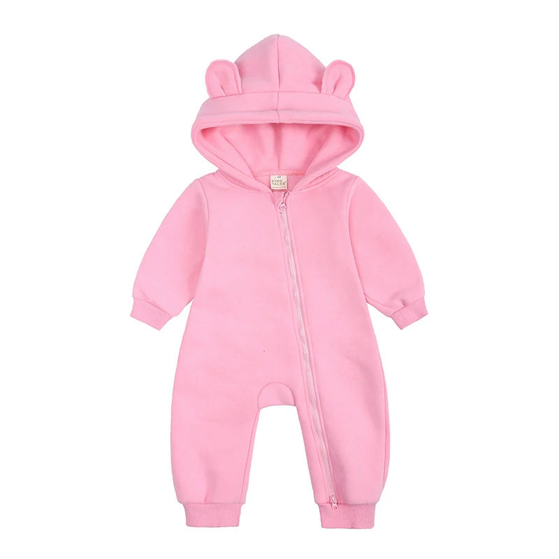 Newborn Bear Ear Hoodie Bodysuit