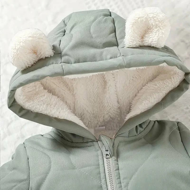 Infant Hooded Thick Zipper Coat