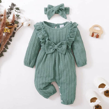 Baby Girl Long Sleeve Ruffle Jumpsuit