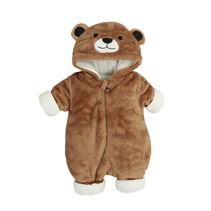 Cute Baby Bear Fleece Warm Bodysuit