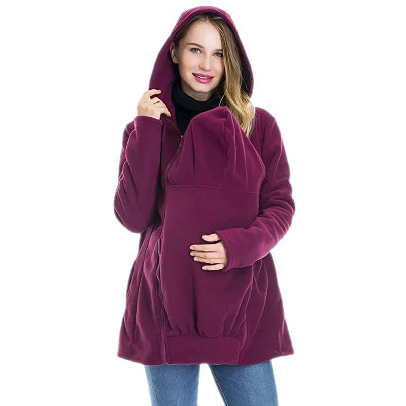 Women's Zip Maternity Baby Carrier Hoodie