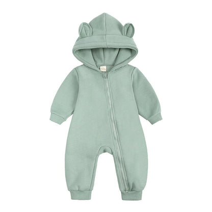 Newborn Bear Ear Hoodie Bodysuit