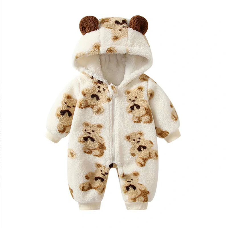 Toddler Cute Bear Hooded Onesie