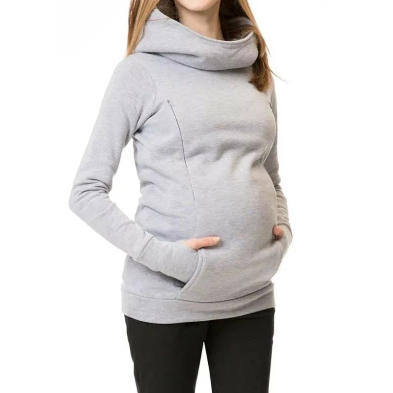 Maternity Hoodie Nursing Sweater