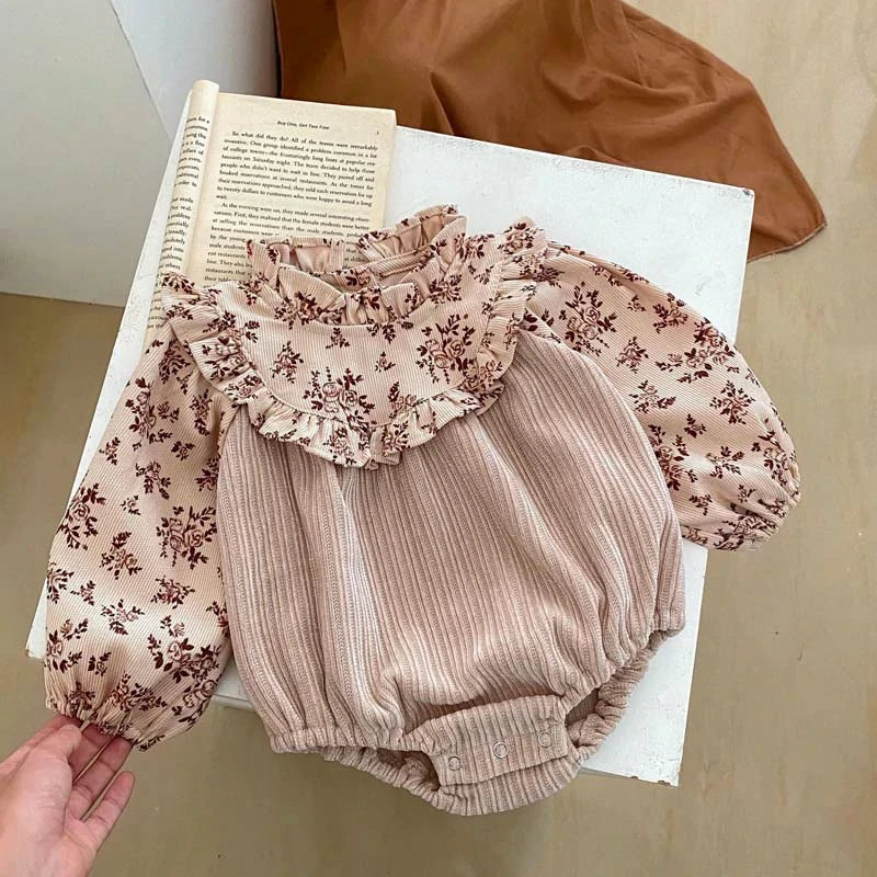 Baby Girl Corduroy Long Sleeve Bodysuits