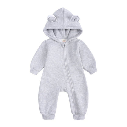 Newborn Bear Ear Hoodie Bodysuit