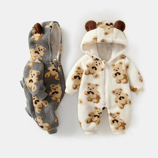 Toddler Cute Bear Hooded Onesie