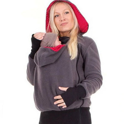 2 in 1 Maternity Polar Fleece Hoodie Baby Carrier