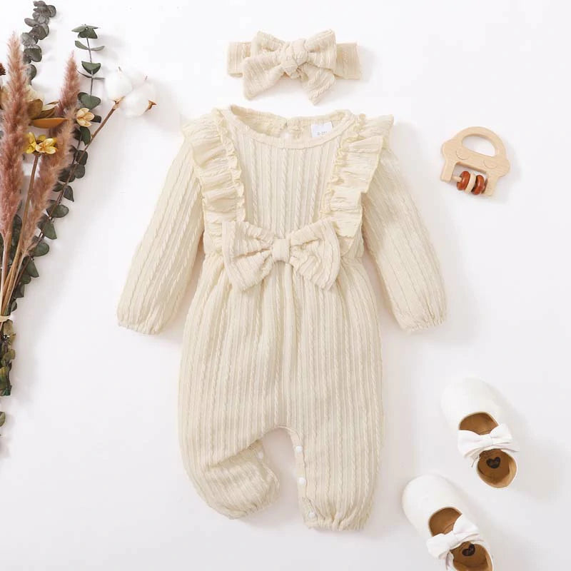 Baby Girl Long Sleeve Ruffle Jumpsuit