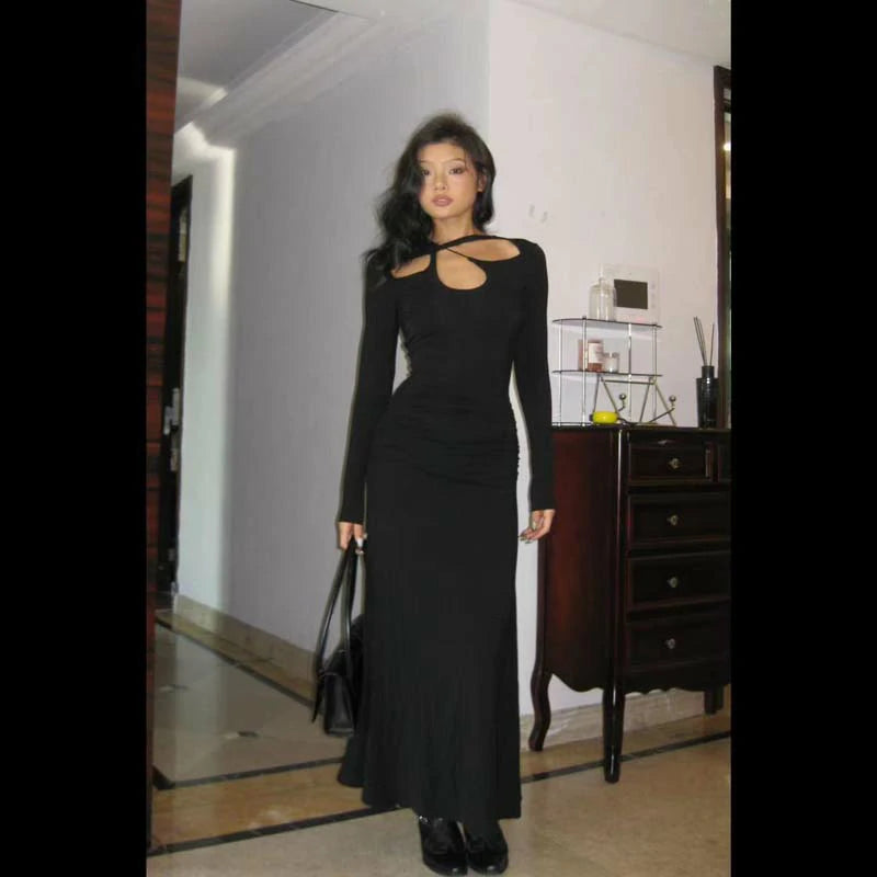 FCII-HOLLOW DRESS BLACK