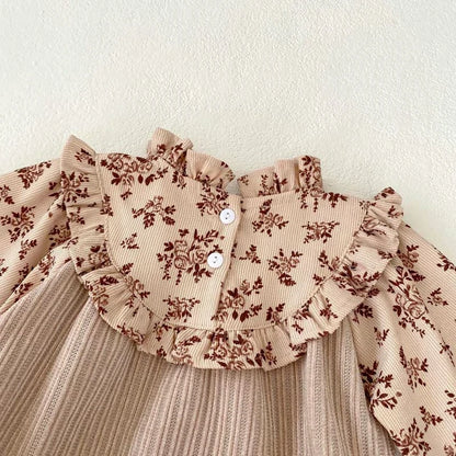 Baby Girl Corduroy Long Sleeve Bodysuits