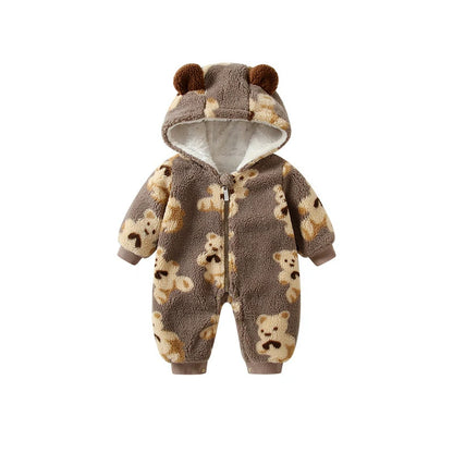 Toddler Cute Bear Hooded Onesie