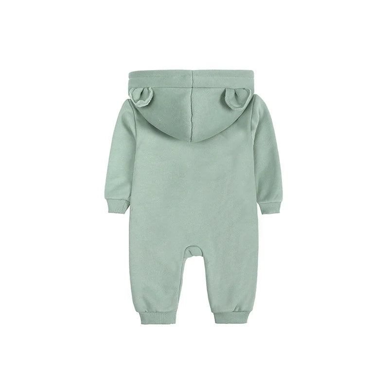 Newborn Bear Ear Hoodie Bodysuit