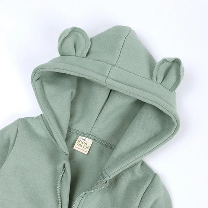 Newborn Bear Ear Hoodie Bodysuit