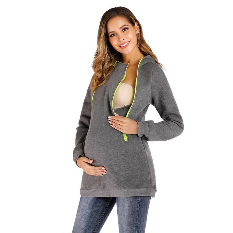 2 in 1 Kangaroo Maternity Hoodie