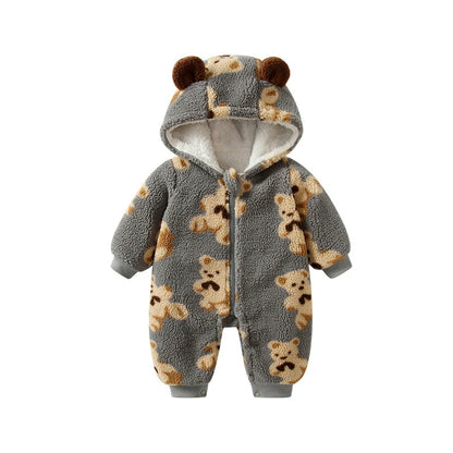 Toddler Cute Bear Hooded Onesie