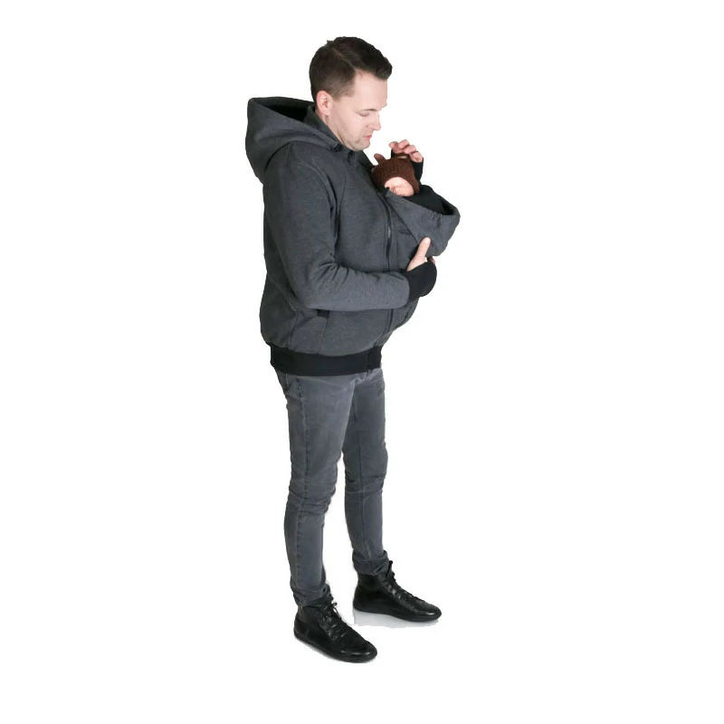 2-in-1 Multifunctional Kangaroo Dad Hooded Sweater