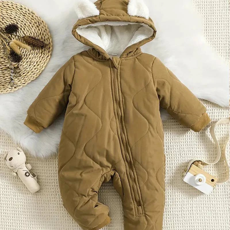 Infant Hooded Thick Zipper Coat