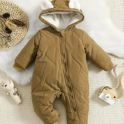 Infant Hooded Thick Zipper Coat