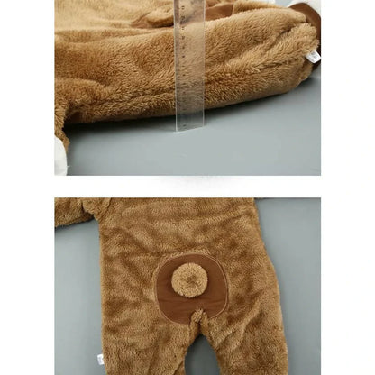 Cute Baby Bear Fleece Warm Bodysuit