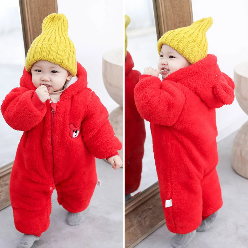 Baby Cartoon Bear Winter Onesie