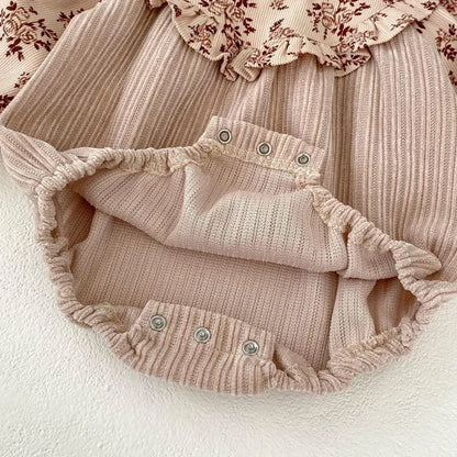 Baby Girl Corduroy Long Sleeve Bodysuits