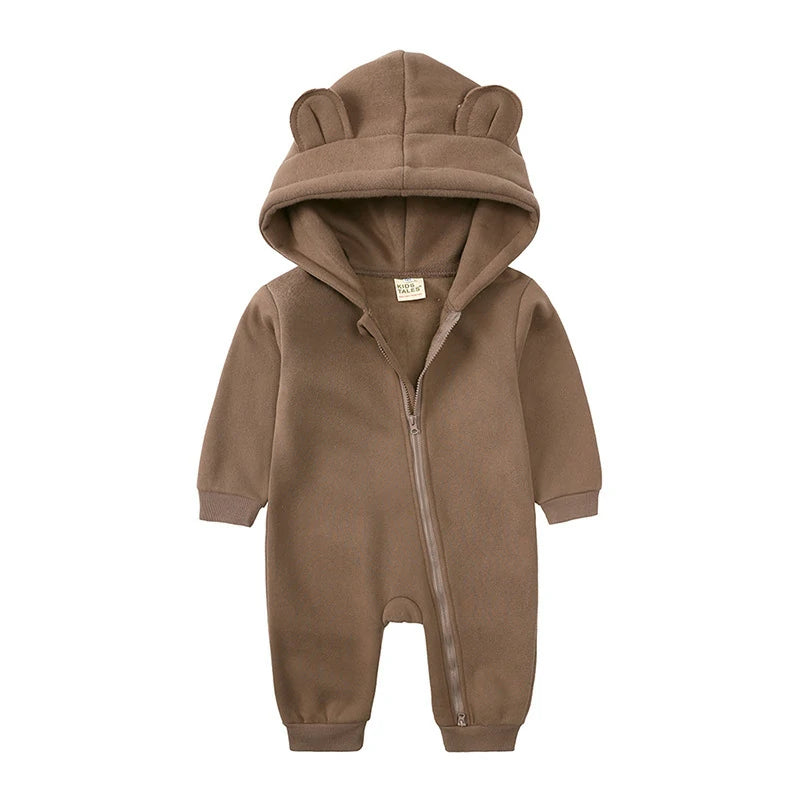 Newborn Bear Ear Hoodie Bodysuit