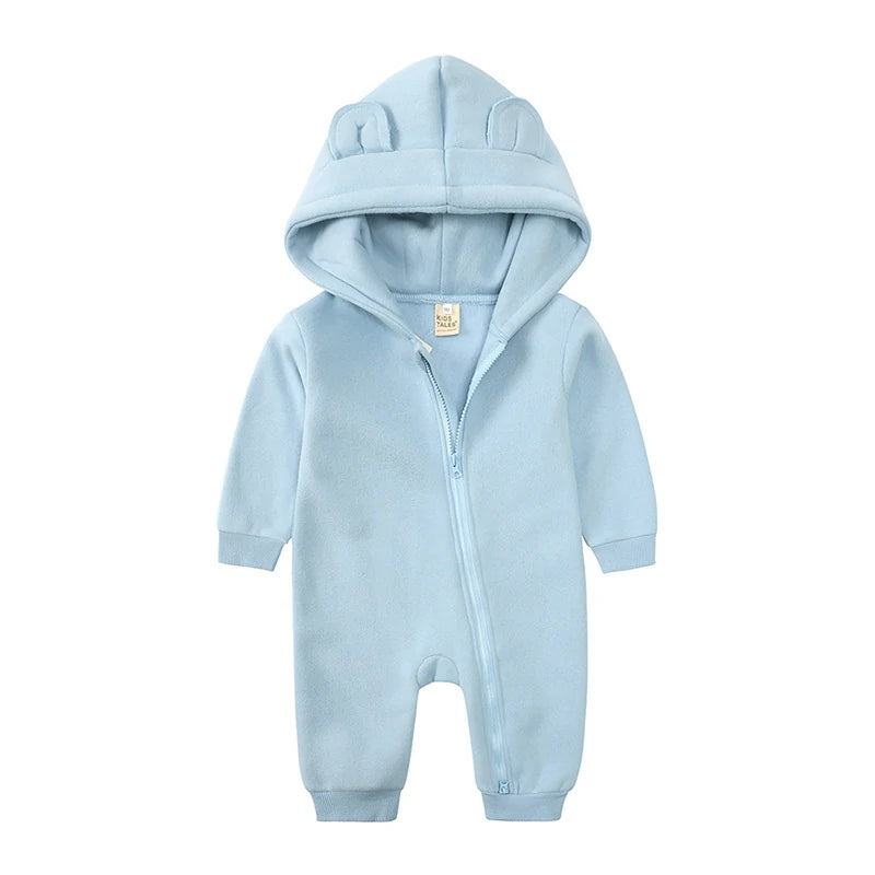 Newborn Bear Ear Hoodie Bodysuit