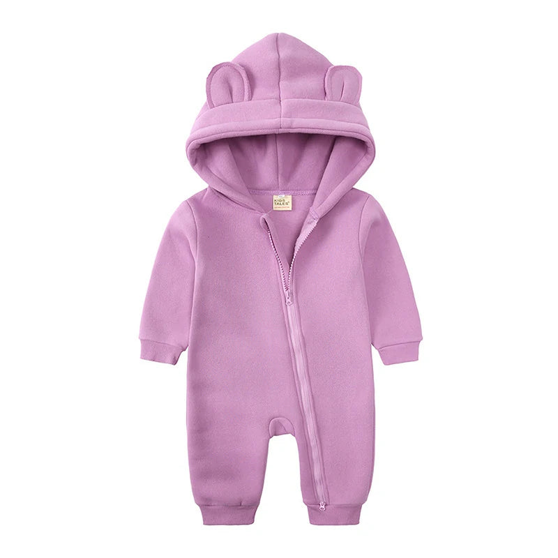 Newborn Bear Ear Hoodie Bodysuit