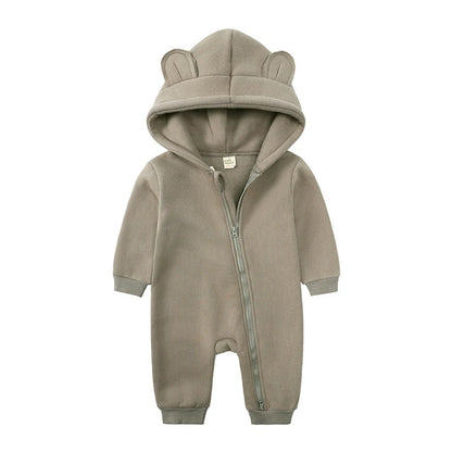 Newborn Bear Ear Hoodie Bodysuit