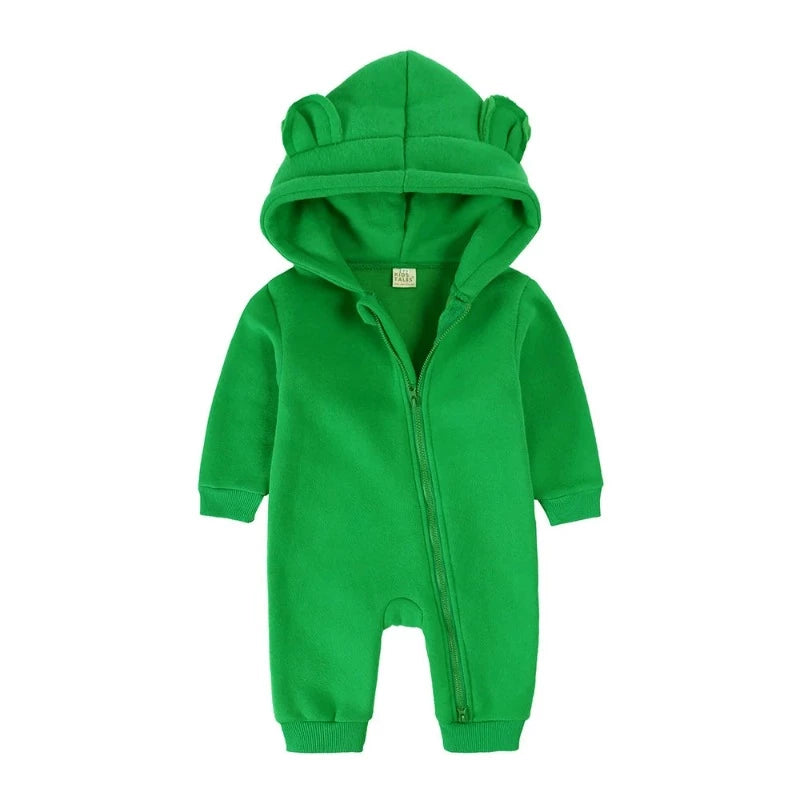 Newborn Bear Ear Hoodie Bodysuit