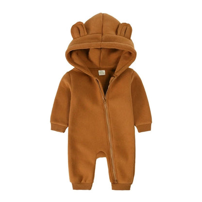 Newborn Bear Ear Hoodie Bodysuit