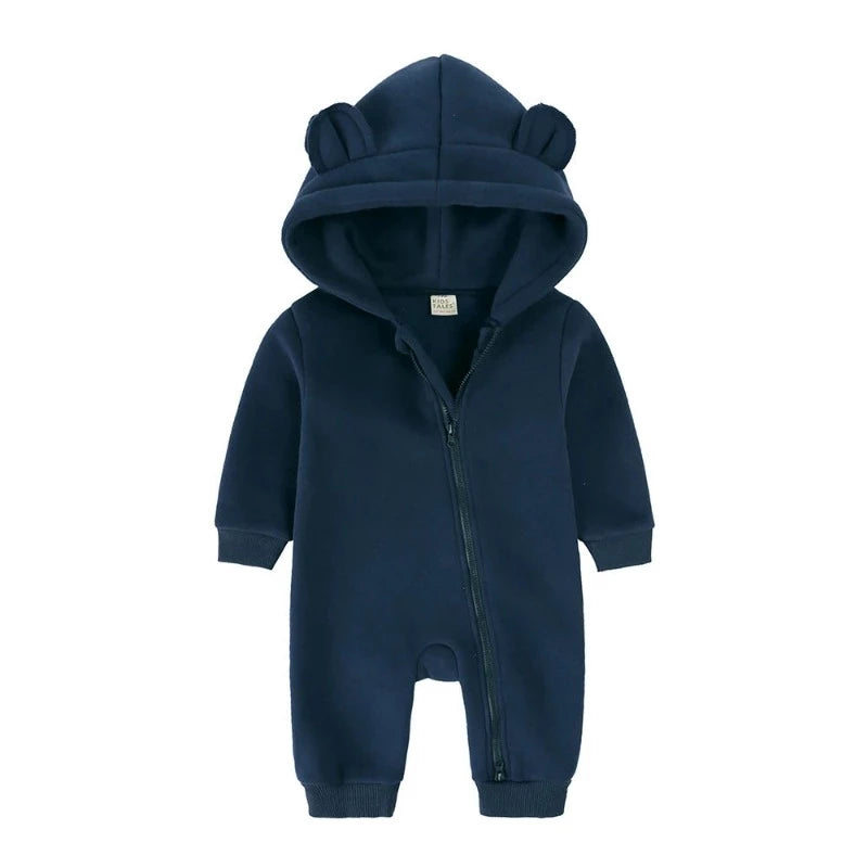 Newborn Bear Ear Hoodie Bodysuit