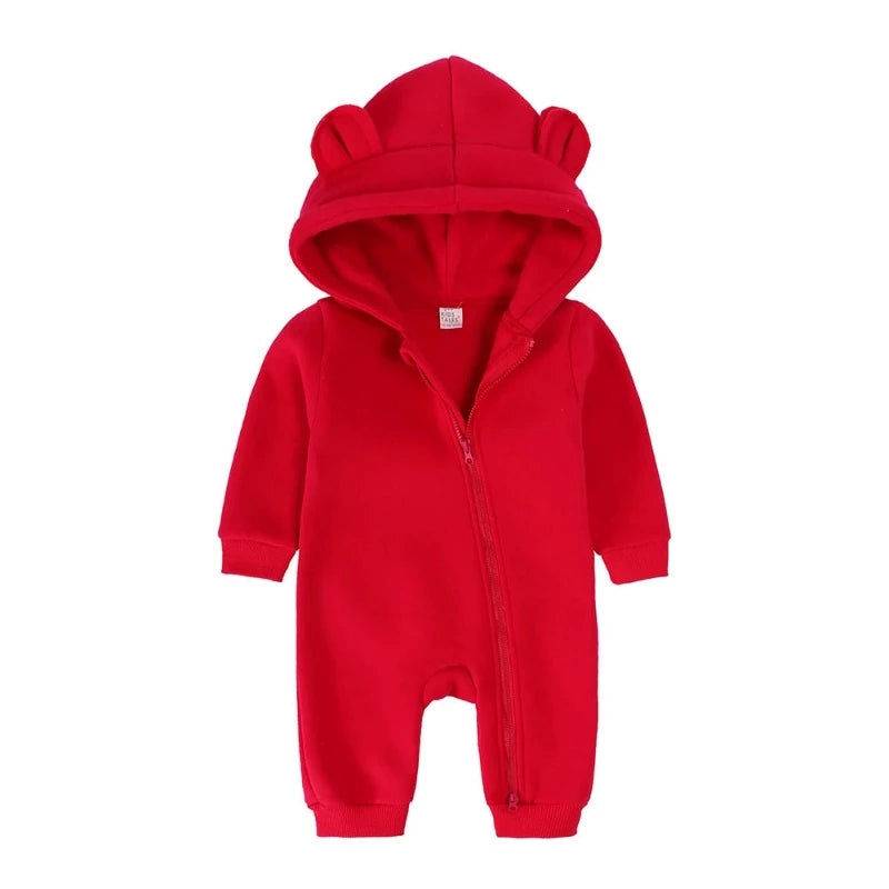 Newborn Bear Ear Hoodie Bodysuit