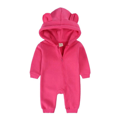 Newborn Bear Ear Hoodie Bodysuit