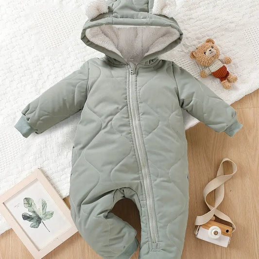 Infant Hooded Thick Zipper Coat