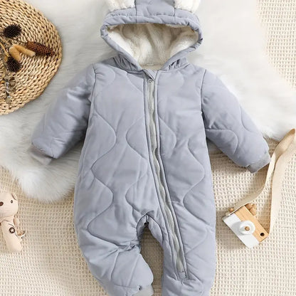 Infant Hooded Thick Zipper Coat