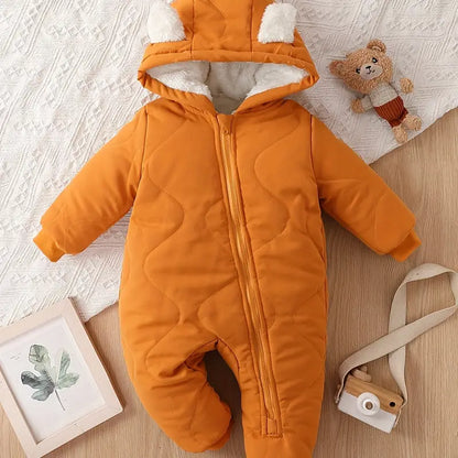 Infant Hooded Thick Zipper Coat