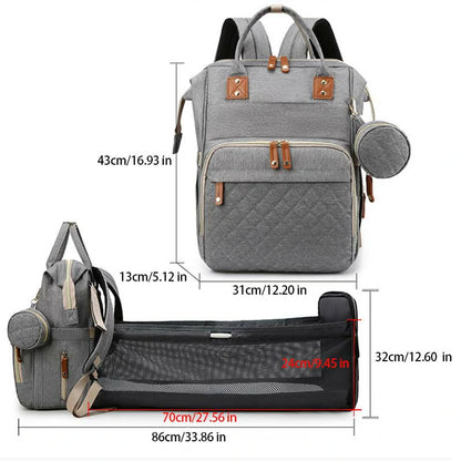 Grey Diaper Bag Backpack