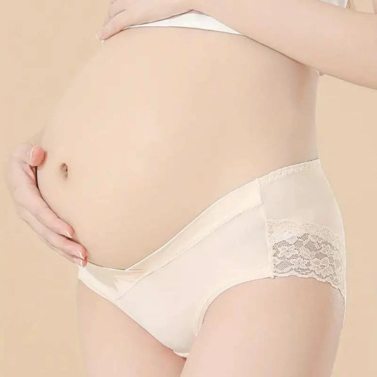 Maternity Solid Color Lace Panties