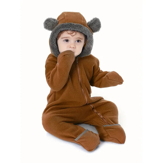 Fleece Jumpsuit Baby Cute Bunting Bodysuit