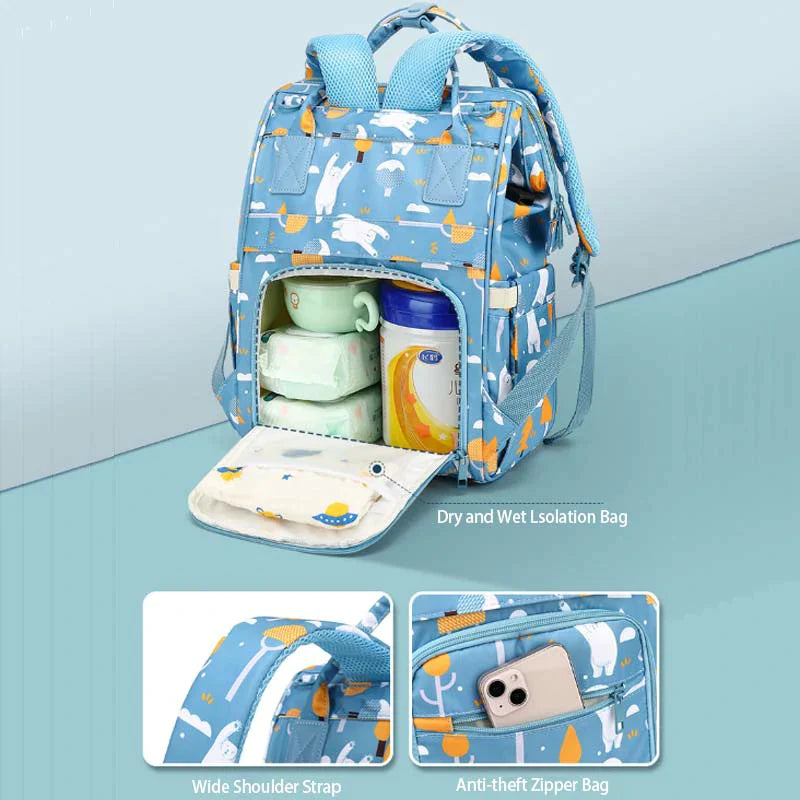 Blue Travel Backpack Baby Diaper Bag