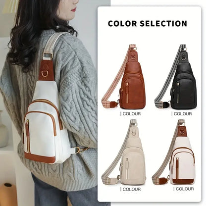 Retro PU Leather Chest Bag