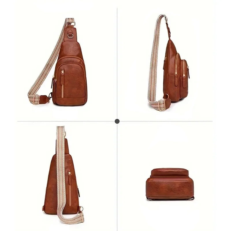 Retro PU Leather Chest Bag