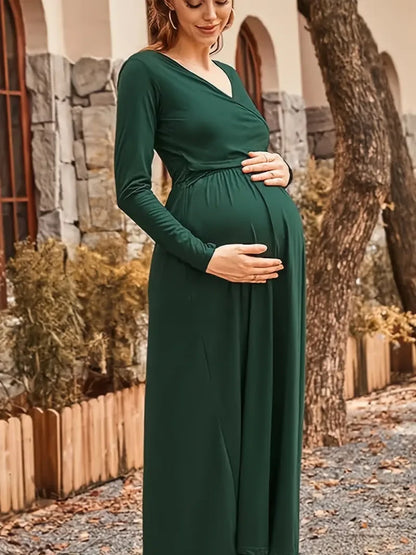 GREEN MATERNITY MAXI DRESS